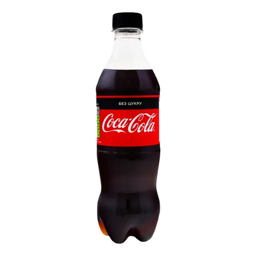 Напій безалкогольний низькокалорійний сильногазований Coca-Cola Zero 0.5л