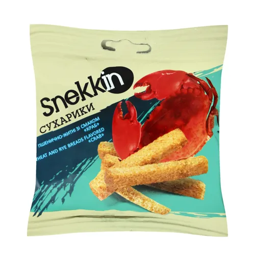 Сухарики пшенично-житні зі смаком Краб Snekkin м/у 35г