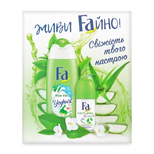 Гель для душу Yoghurt Алое Віра 250мл, роликовий антиперспірант Зелений чай 50мл Fa
