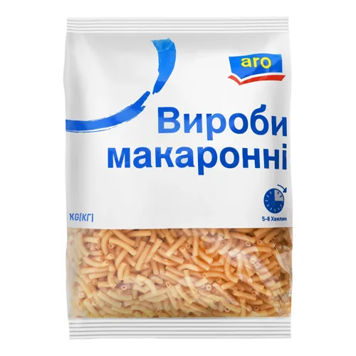 Вироби макаронні фігурні Ріжки любительські Aro м/у 1кг