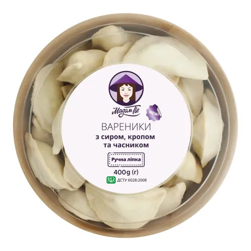 Вареники з сиром, кропом та часником ручна ліпка Мадам Пе к/у 400г