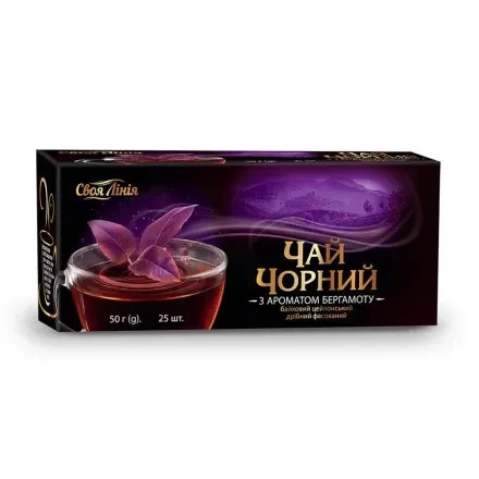 Чай чорний байховий цейлонський дрібний з ароматом бергамоту