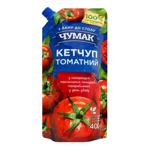 Кетчуп томатний «Чумак» д/п 400г