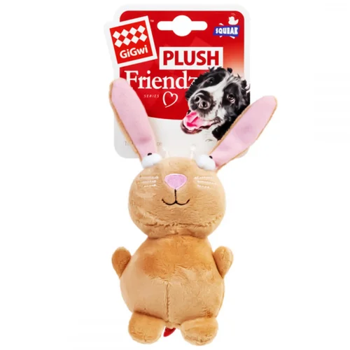 Іграшка для собак GiGwi Plush Кролик з пищалкою 16см
