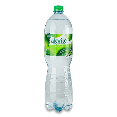 Вода мінеральна Akvile зі смаком лайму слабогазований,1,5 л