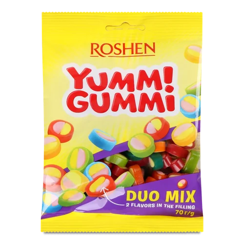 Цукерки Roshen Yummi Gummi Duo Mix желейні, 70г