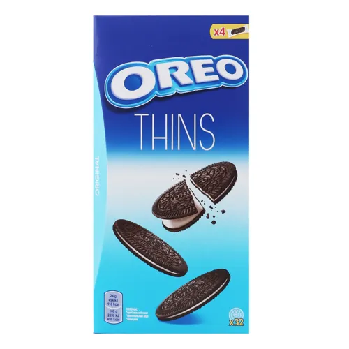 Печиво з какао та начинкою зі смаком ванілі Thins Oreo 192г
