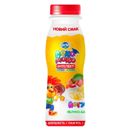 Йогурт Локо Моко Інтелект яблуко-банан з кальцієм та вітаміном D3 1,5% 185г