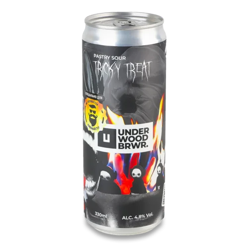 Пиво Світле Нефільтроване Неосвітлене Пастеризоване Tricky Treat Pastry Sour, 0.33л 4.8%, з/б