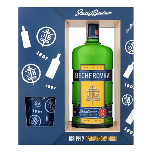 Набір 0.7л 38% настоянка лікерна Original Becherovka+чашка емальована 1шт