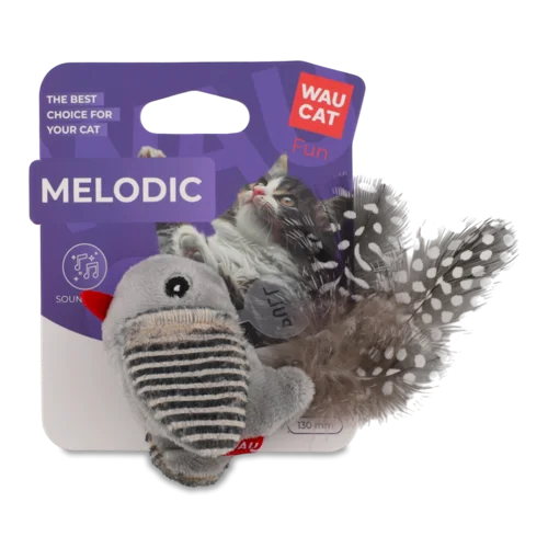 Іграшка Для Котів З Звуковим Чипом, 130мм, №7513, Пташка Melodic Fun WauCat, 1шт