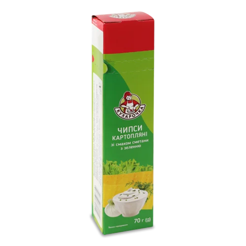 Чіпси Смак Сметани/Зелені, В/ґ, 70Г