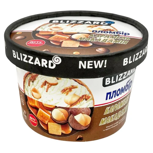 Морозиво Blizzard Карамель-макадамія 90г