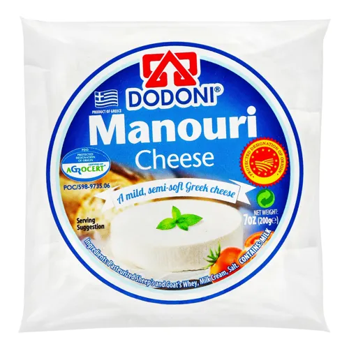 Сир 60% м'який Манурі Dodoni вищого ґатунку 200г