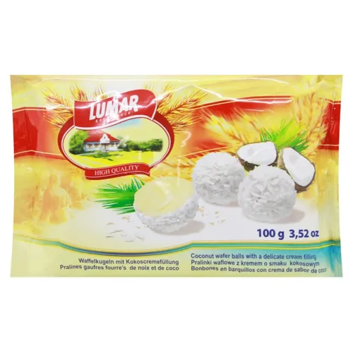 Цукерки Lumar вафельні з кремом та кокосом 100г