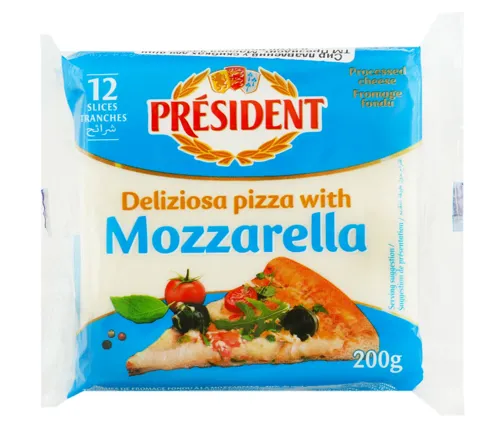 Сир плавлений 40% для піци Mozzarella President м/у 200г