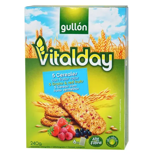 Печиво Gullon Vitalday 5 злаків з фруктами 240г