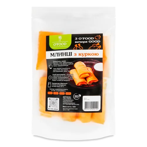 Млинці З Куркою O'Food, Для Приготування, д/п, 500г