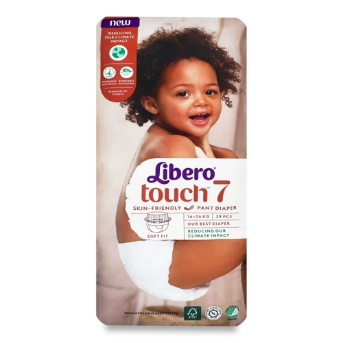 Підгузки Дитячі Touch 7 16-26 кг, Libero, 28 шт, в/ґ