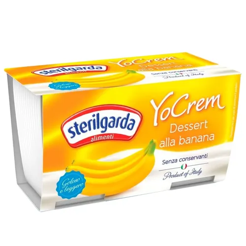 Йогурт банановий пастеризований YO CREM 100g X2 3,0%-3,5% Sterilgarda Alimentari