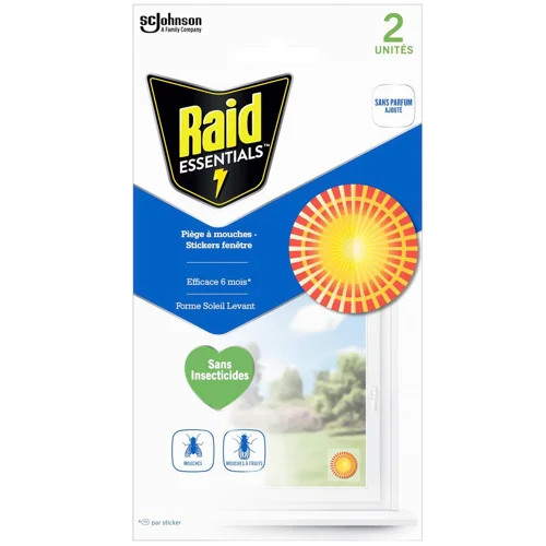 Засіб для знищення комах Raid Essentials Наліпки від мух 2шт