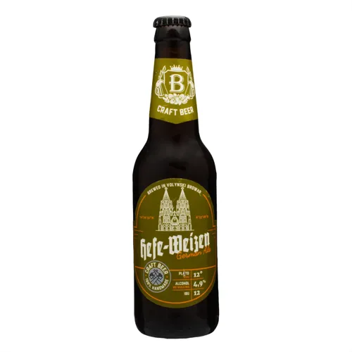 Пиво 0.35л 4.9% пшеничне світле нефільтроване Hefe-Weizen Volynski Browar пл
