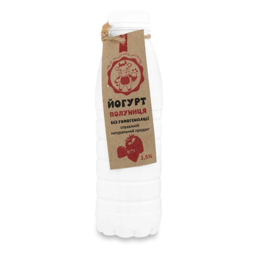 Йогурт Полуничний 1.5% Світ Молочних Насолод, п/пл, 480г