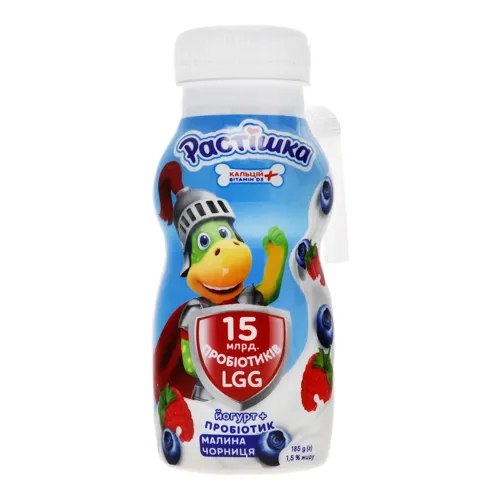 Йогурт 1.5% для дітей від 3 років питний з пробіотиком Малина-чорниця Растішка 185г
