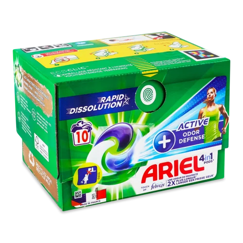 Засіб Мийний Для Прання Білизни В Капсулах Active Odor Defense 4in1 Pods Ariel, 10х23.6г