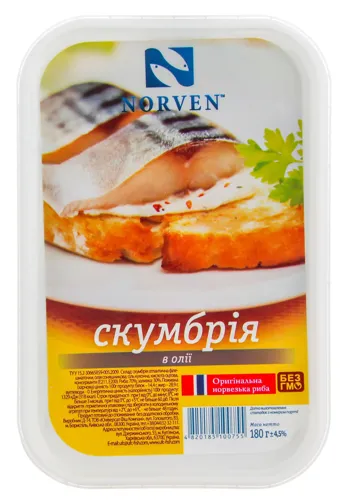Скумбрія в олії Norven п/у 180г