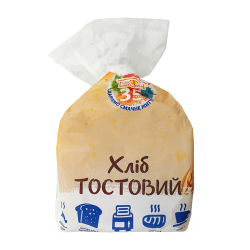 Хліб половинка в нарізці Тостовий Теремно м/у 0.4кг