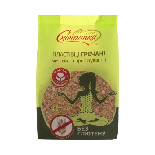 Пластівці гречані миттєвого приготування без глютену Сквирянка