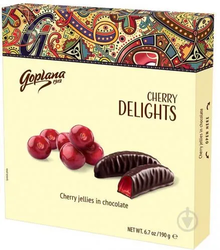 Мармелад Goplana Delights Cherry жувальний у шоколаді 190г