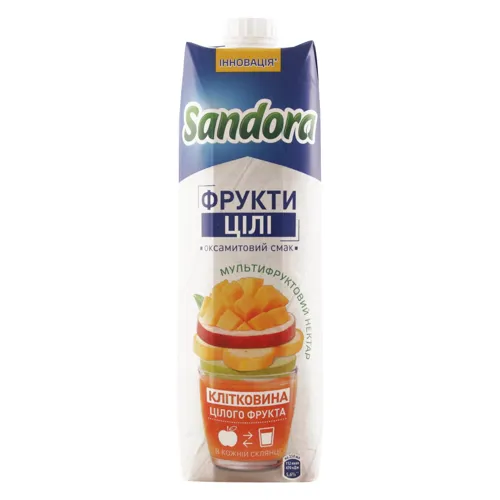Нектар мультифруктовий з м'якоттю Цілі фрукти Sandora т/п 0.95л