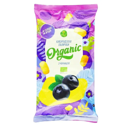 Кукурудзяні палички Екород Organic з чорницею 70г