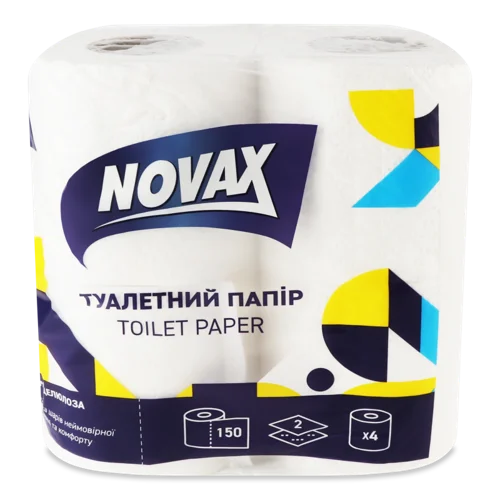 Туалетний Папір 2-Шаровий Novax, В/ґ, 4 шт