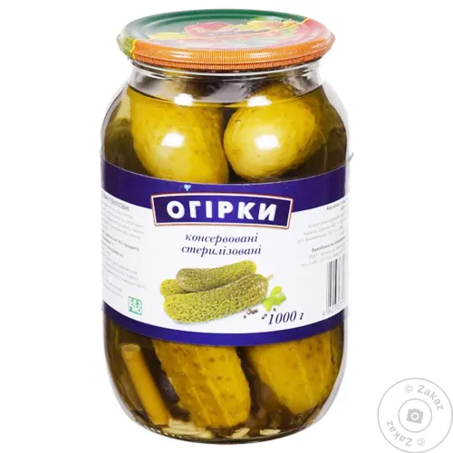 Огірки консервовані 1л