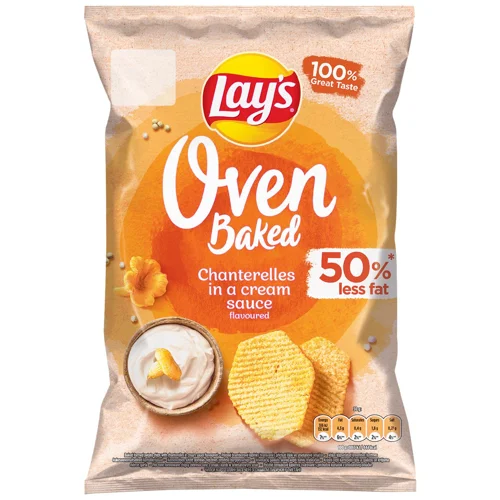 Чипси Lay's Oven Baked картопляні зі смаком лисичок у сметані 110г