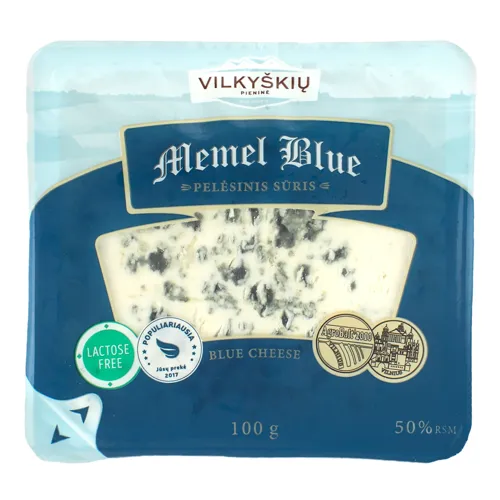 Сир 50% напівтвердий з пліснявою Memel Blue Vilkyskiu лоток 100г