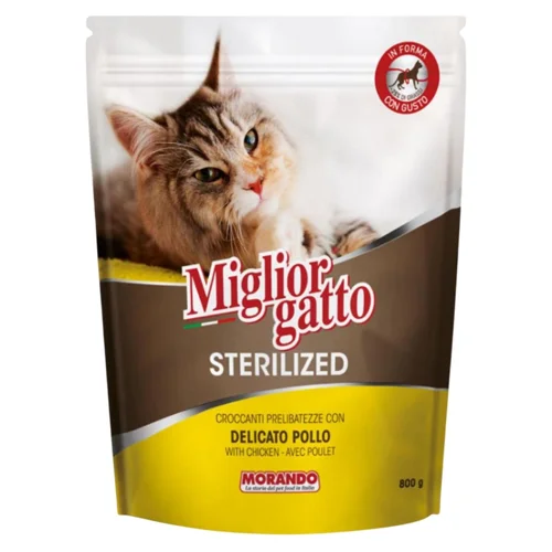 Корм сухий Migliorgatto з куркою для стерилізованих котів 800г