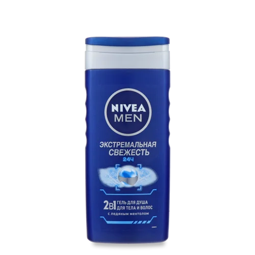 Гель для Душу 2в1 Екстремальна Свіжість Nivea Men, Пластикова Пляшка 250мл