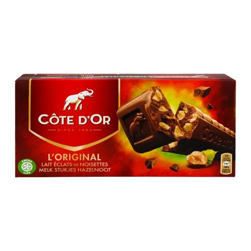 Шоколад молочний з лісовими горіхами Cote d'Or к/у 2х200г