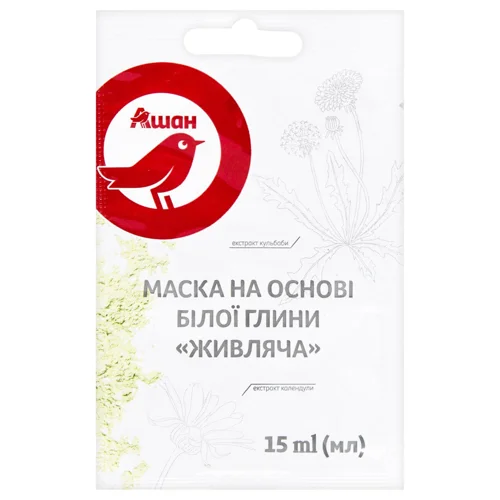 Маска для обличчя Auchan Живляча на основі білої глини 15мл