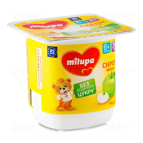Сирок Milupa яблуко для дітей від 6 місяців 3%, 90г