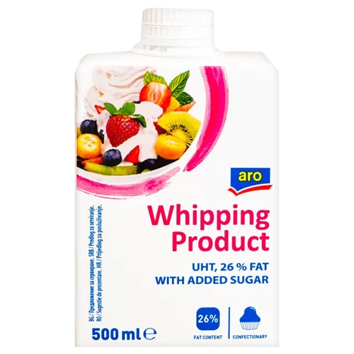 Крем для збивання Aro рослинний солодкий 26% 500мл