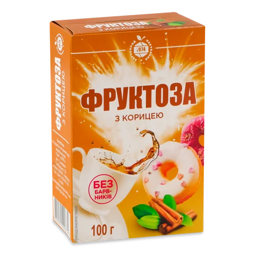 Фруктоза З Корицею, Вищого Ґатунку, Картонна Упаковка, 100г