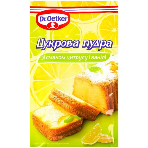 Пудра цукрова Dr.Oetker зі смаком цитрусу і ванілі 50г