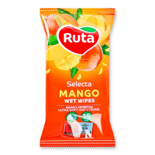 Вологі Серветки Mango Selecta Ruta, 15 шт, в/ґ