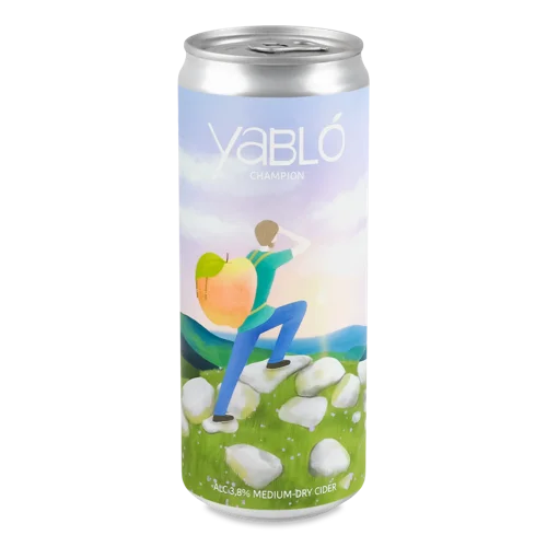 Сидр Яблучний Напівсухий Газований, 3.8% в/ґ, з/б 0.33л