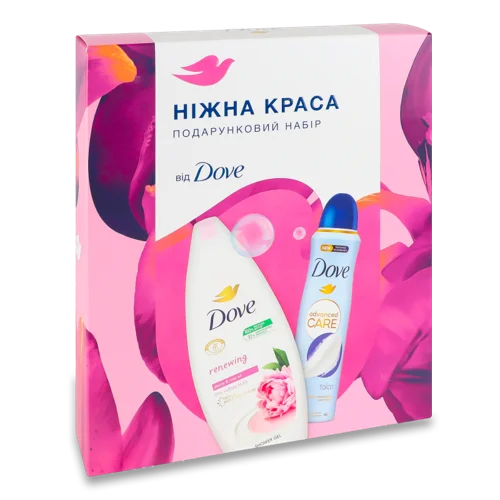 Душ Гель Renewing + Антиперспірант Advanced Dove 1шт, Ніжна краса, п/пл